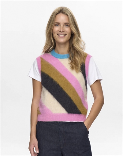 Nümph - NUSuri Multi Stripe Vest - Obsidian